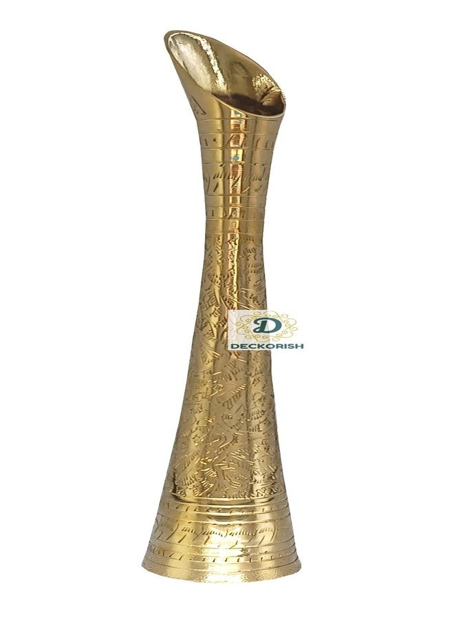 D DECKORISH Handcrafted Sleek and Long Golden Color Brass Flower Vase | Elegant Home Decor Accent for Living Room, Office and Table Decor | 36 cm - Image 2